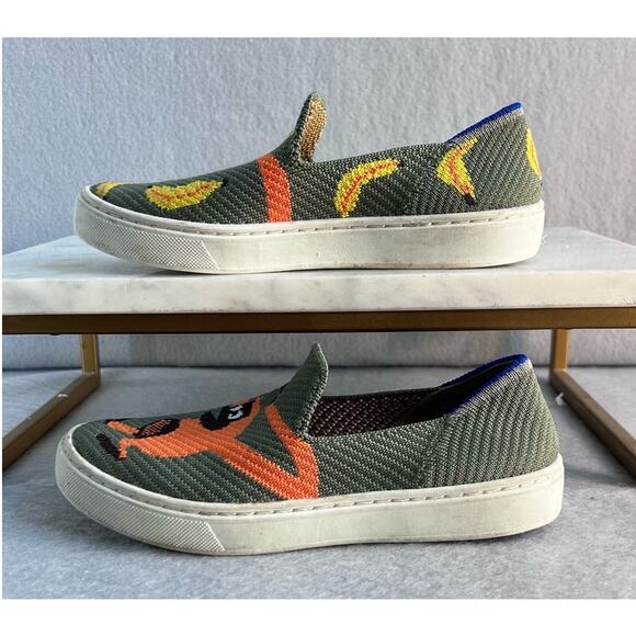 Rothy's Kids Snack Attack Slip On Sneakers Monkey banana sz 1 - Picture 1 of 7